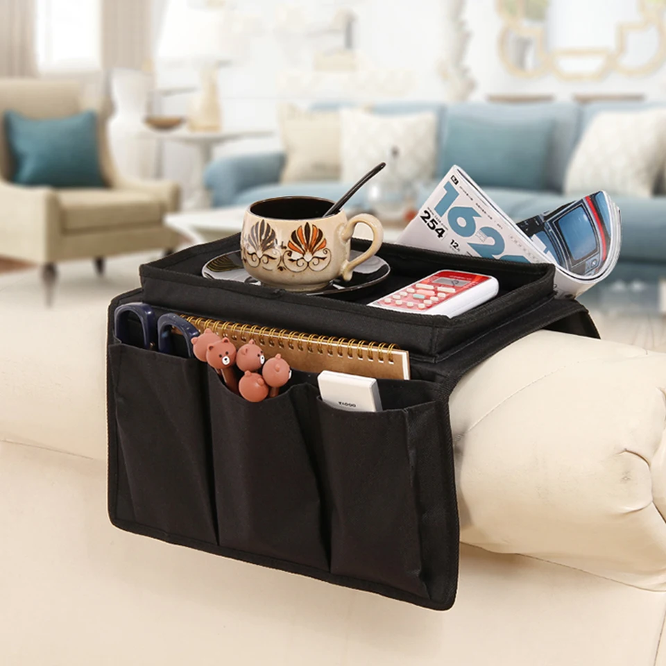 

Foldable Sofa Remote Control Storage Bag Practical 5 Pockets Couch Chair Sofa Arm Rest Organizer Mobile Phones Magazine Holder