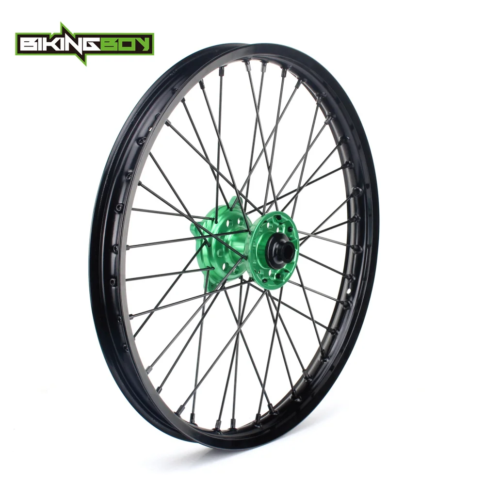 BIKINGBOY 2" 19" передние и задние колеса обода зеленый концентратор для KAWASAKI KX 125 250 06-13 KX 250 450 F 06 07 08 09, 10, 11, 12, 13, 14, 15, 16, 17