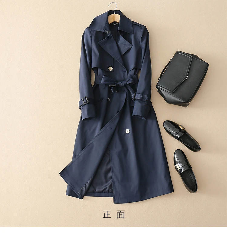2018 Qualité Mince Printemps Haute Manteau Tranchée Femmes De Femme Designer Automne Taille Survêtement Long Couleur Élégante Mode Solide 5BqpnR