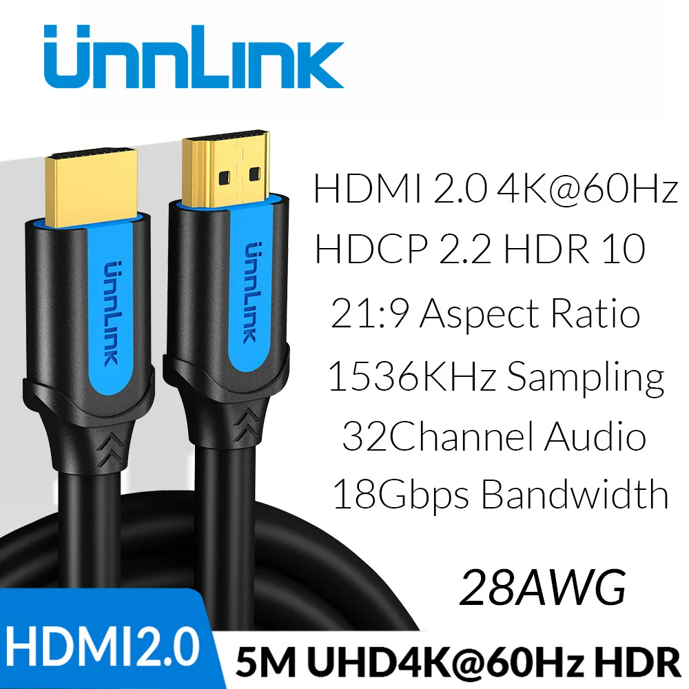 Unnlink HDMI كابل HDMI إلى HDMI 2.0 HDR HDCP2.2 UHD4K @ 60Hz 3 m 5 m 8 m 10 m 15 m 20 m ل مقسم الوصلات البينية متعددة الوسائط وعالية الوضوح (HDMI) التبديل PS4 التلفزيون مربع العارض Unnlink HDMI كابل HDMI إلى HDMI 2.0 HDR HDCP2.2 UHD4K @ 60Hz 3 m 5 m 8 m 10 m 15 m 20 m ل مقسم الوصلات البينية متعددة الوسائط وعالية الوضوح (HDMI) التبديل PS4 التلفزيون مربع العارض