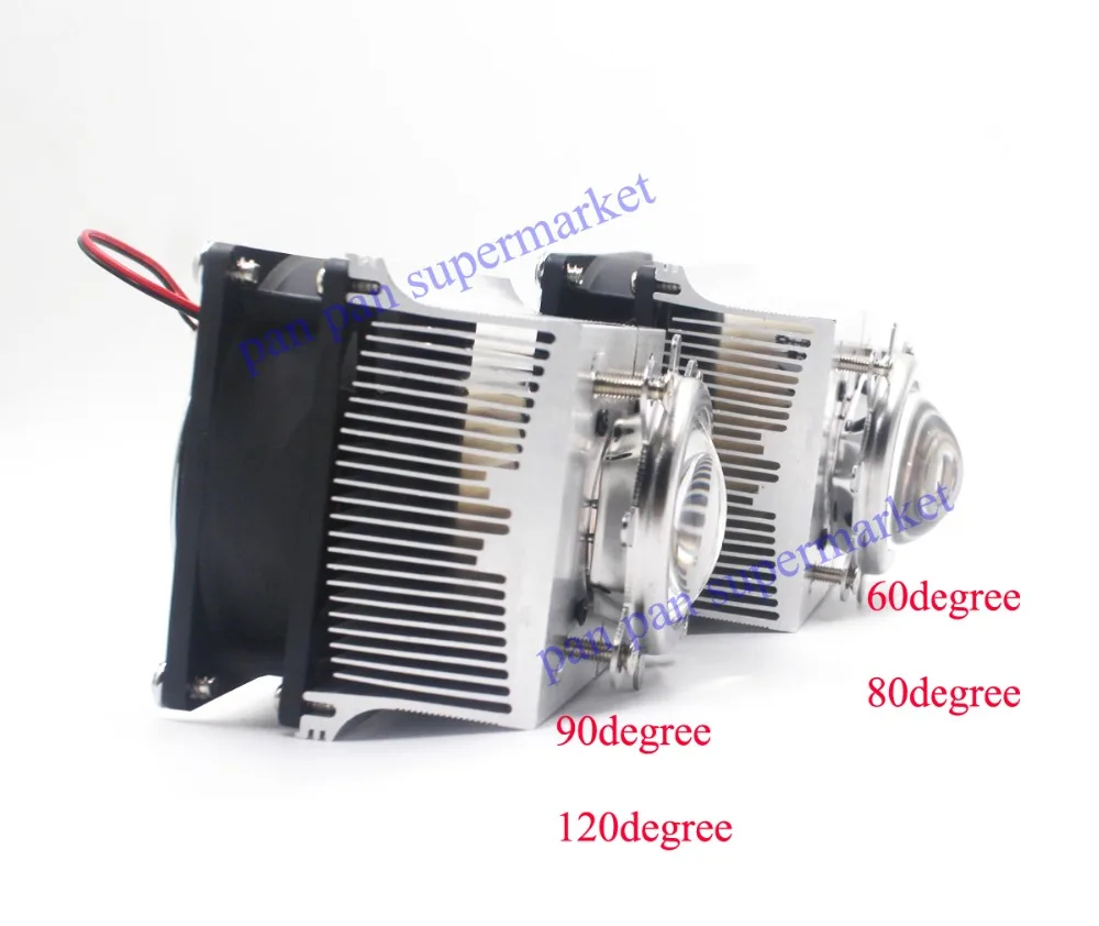 

120degree 44mm Lens + Reflector Brack for 20W 30W 50W 100W LED Aluminium Heat Sink Cooling Fan
