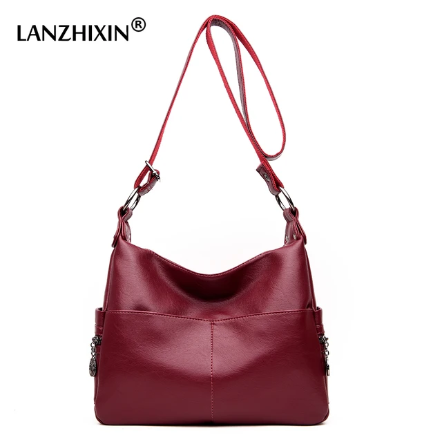 Lanzhixin Women Washed Leather Handbags Shoulder Bags Lanzhixin Women Washed Leather Handbags Shoulder Bags Messenger Luxury Designer Crossbody Top