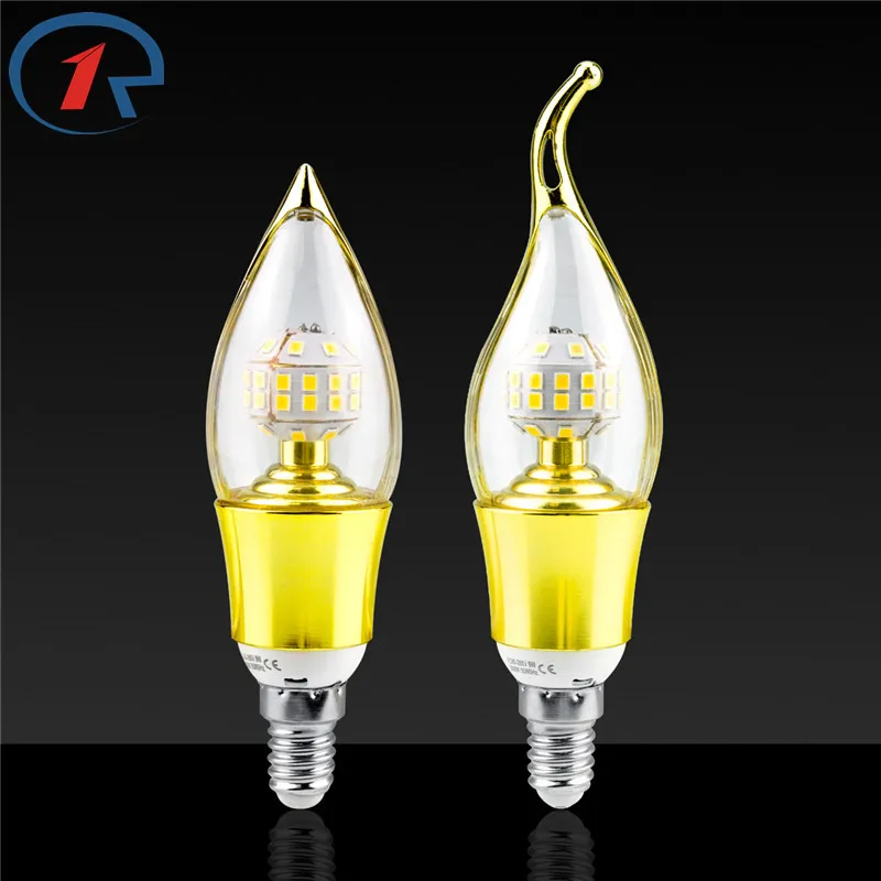 

ZjRight E14 mini LED Candle Light Bulb LED energy saving lighting bulb 5W 7W 9W Gold plating process AC65-260V Interior Lighting