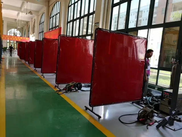 Orange Translucent UV Welding Wall Flame Resistance Fire Retardant 1.74*1.74M Vinyl Transmission UV Welding Curtain Screen 1