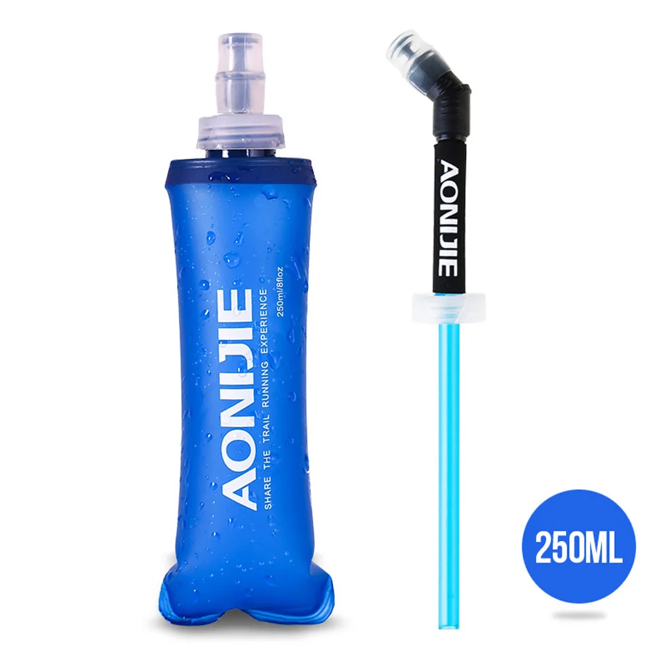 AONIJIE портативный силиконовый выдвижной складной стакан для воды 250 мл/500 мл Открытый путешествия телескопическая складная мягкая длинная соломинка для напитков - Цвет: 250ml with straw