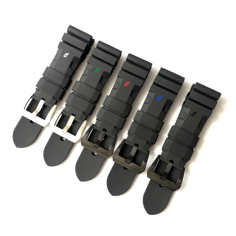 

24mm 26mm (Buckle 22mm) TOP GRADE Waterproof Silicone Rubber Watchbands Strap For Panerai PAM 44MM 46MM Case Strap Bracelet