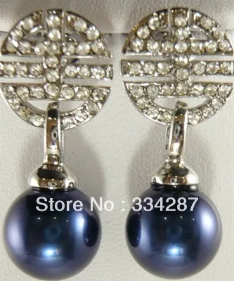 

6color!12mm white/pink/blue/yellow/gray/black/green/coffee shell pearl earring