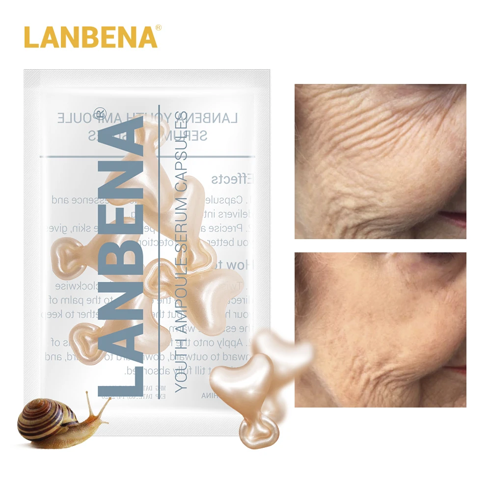 

LANBENA Snail Moisturizing Ampoules Capsule Face Cream Whey Whitening Skin Anti-Aging Treatment Acne Hyaluronic Acid 5 Grain