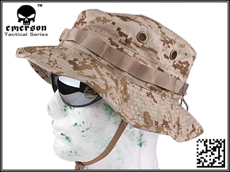  EMERSON Boonie Hat camouflage hat Military Tactical Army Hunting Hat Anti-scrape Grid Fabric desert