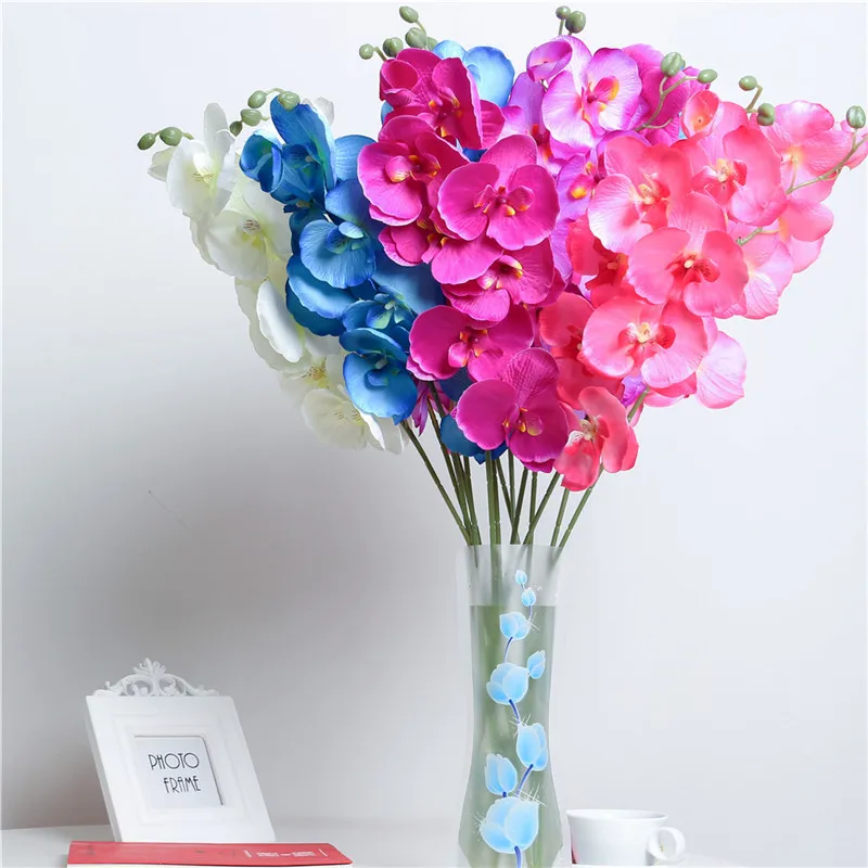 

Fashion Orchid Artificial Flowers DIY Butterfly Orchid Cloth Fake Flowers Bouquet Party Wedding Artificial Decorations Flowers