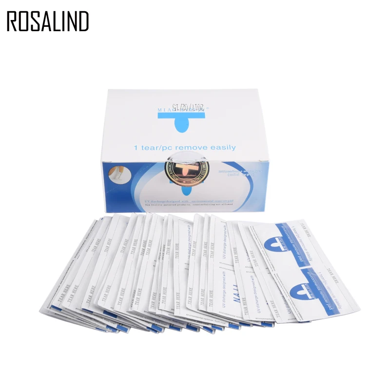 ROSALIND обезжириватель гель для снятия лака для ногтей без ворса салфетки 20 шт. салфетки для маникюра очищающее средство для ногтей УФ гель для удаления лака