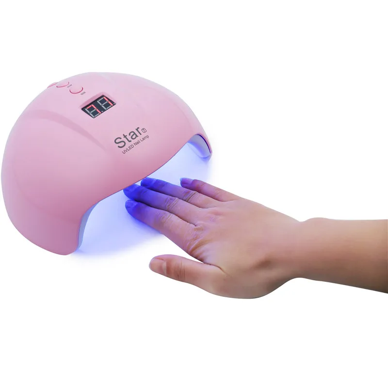 Star7 розовая светодиодная УФ-лампа для ногтей Гель-лак отверждаемая лампа с дном 30 s/60 s/90 s таймер лампа для ЖК-дисплея для сушки ногтей