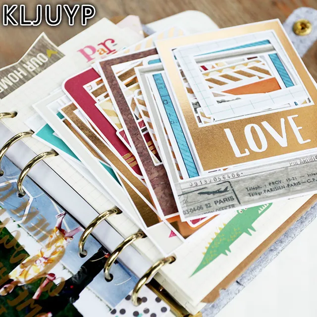 KLJUYP 30Pcs Acid Free Colorful Frames Paper Pocket Cards for