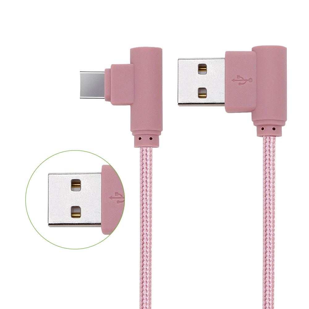 

Micro USB Cable Fast Charging Mobile Phone USB Charger Cable High Speed Dual Braided Elbow 90 Degree Right Cable Connector