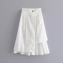 Повседневная белая длинная юбка женская многослойная Асимметричная Летняя Пляжная Повседневная Макси юбка женская юбка