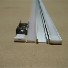 Горячая высокого качества 6063 анодированный алюминиевый профиль для светодиодов для светодиодных полос с крышкой и фитингом 2 м/шт. 50 шт./партия