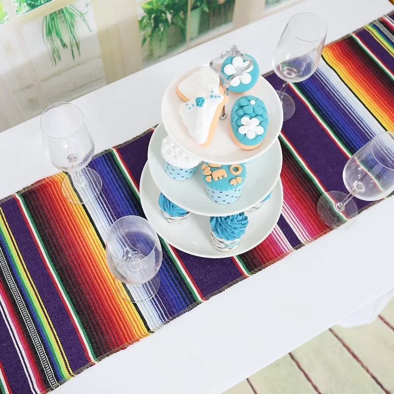Упаковка из 6 14X84 дюймов Мексиканская Serape настольная дорожка для мексиканских