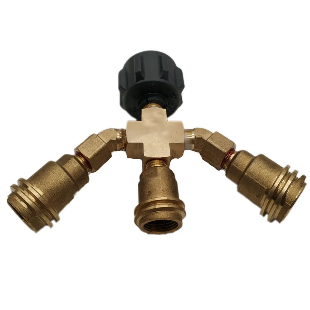 

Earth Star 3 Way Propane Tank Splitter qcc1 Type Rv or Home Propane Hose Adapter