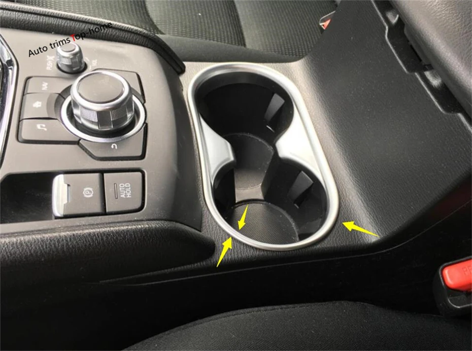 

Yimaautotrims Interior For Mazda CX-5 CX5 2017 2018 ABS Matt Style Front Seat Water Cup Holder Decoration Stickers Cover Trim
