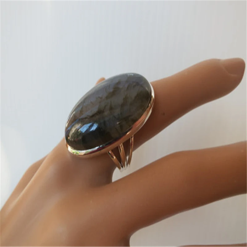 

Large Oval Black Stone Rings For Men Women Gift Classic Antique Silver Knuckle Rings Bague Femme Masculine Anillos Anel L5J449