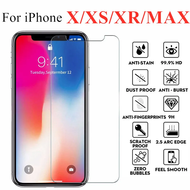 

protective glass on the for iphone x xs max tempered glas i Phone Phonex XR S 10 R aphone aiphone tremp screenprotector