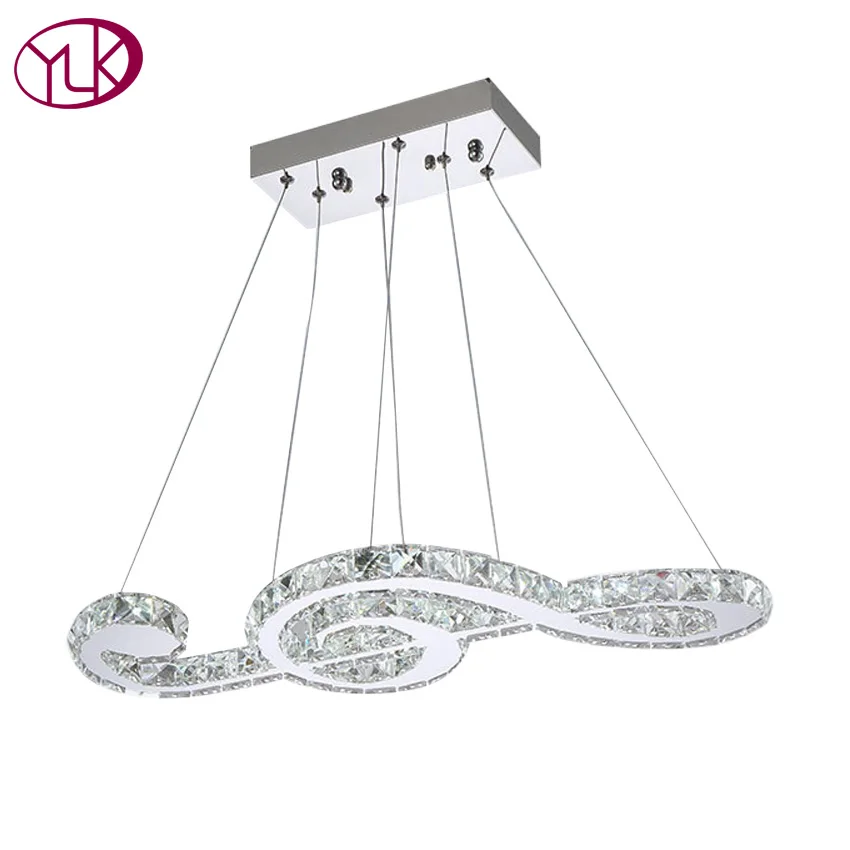 

Modern Crystal Light Chandelier Luxury Dining Room Hanging Lighting Fixture Music Note Design LED Lustres De Cristal Lamp