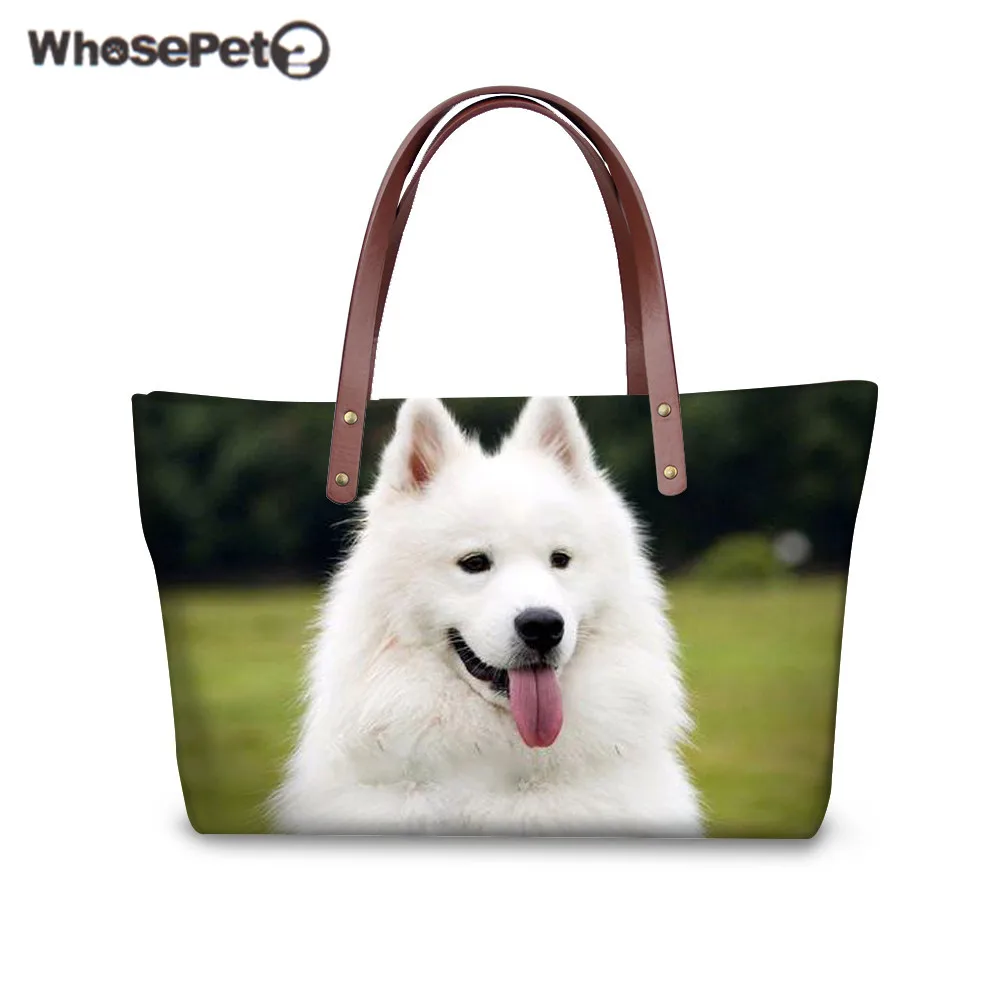 

WHOSEPET Women Handbag Cute Dog Pattern Shoulder Bag 3D Animal Printing Top-handle Bags Teenager Girls Daily Tote Bag Female New