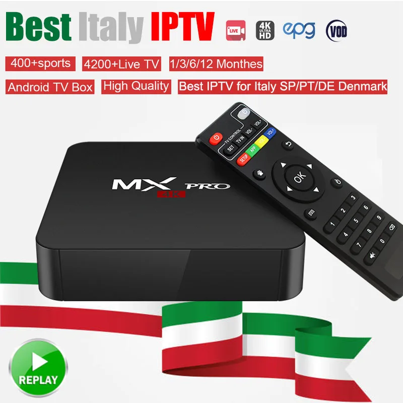 

Best Italian MX Android Box Smart TV Europe IPTV 5000 Live+20,000 VOD France Albania Swiss DE UK Italy Adult HotClub Italy IPTV