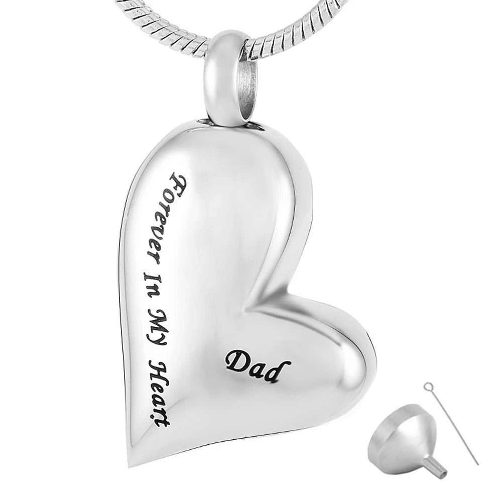 

MJD8032 Memorial Pendant 316 Stainless Steel Silver Color Cremation Necklace Jewelry Forever In My Heart Dad