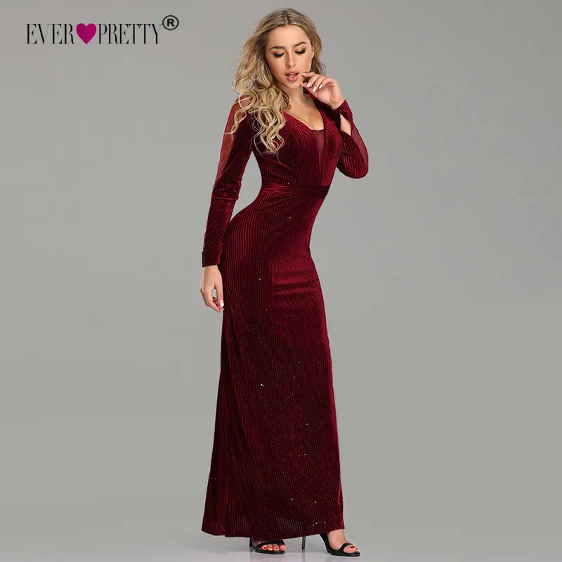 Robe De Soiree Русалочка вечернее платье Ever Pretty EP07439BK элегантные иллюзионные черные вечерние платья с v-образным вырезом и открытой спиной