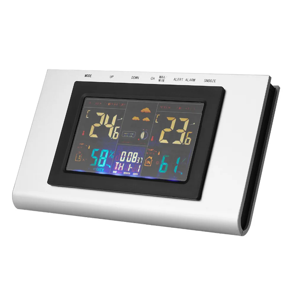 2.7 LCD Wireless Weather Station Indoor Outdoor Clock Digital Thermometer