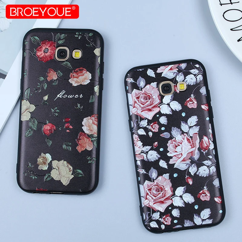 BROEYOUE For Samsung A5 2017 Case Floral Covers A3 A7 J3 J5 J7 2016 J4 J6 2018 S8 Plus S7 Edge J2 Prime |