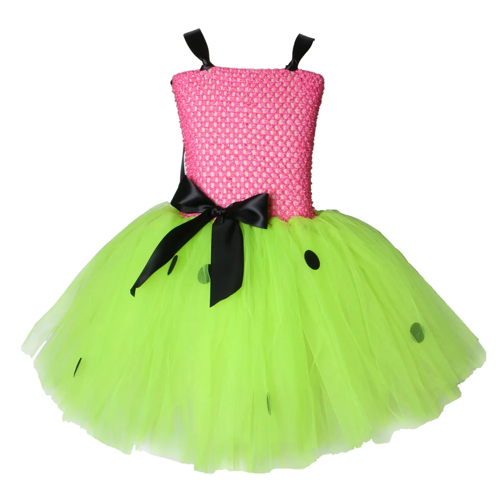 

Hot Pink and Lime Green Tutu Dresses For Girls Tulle Birthday Party Dress Watermelon Girls Dress Up Kids Halloween Costume 2-12Y