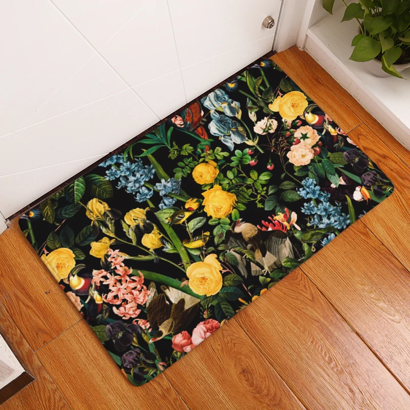 16 стильные ковры с цветочным принтом противоскользящие напольные коврики наружные коврики для передней двери 40X60 50X80 см