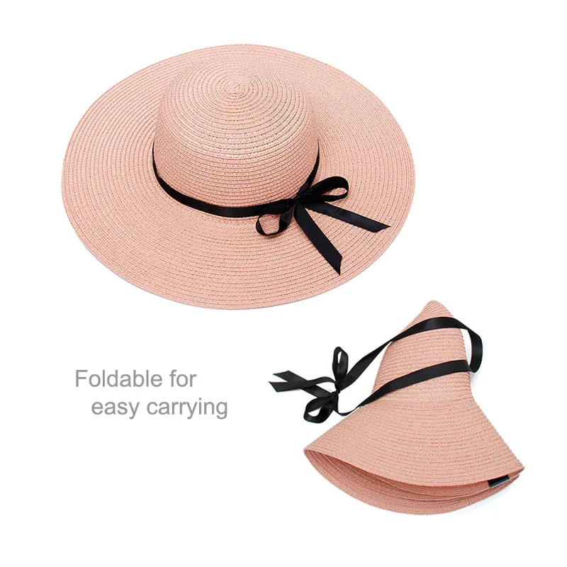Вышивка индивидуальный заказ ваш логотип, название текст вышивка женская солнцезащитная Кепка большая соломенная шляпа с полями Открытый пляж шляпа летние шапки