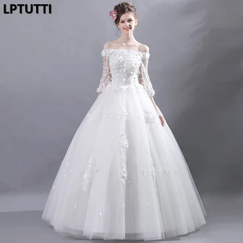 

LPTUTTI Embroidery Appliques New Plus Size Princess Bridal Marriage Gown Boho Bride Simple Party Long Luxury Wedding Dresses