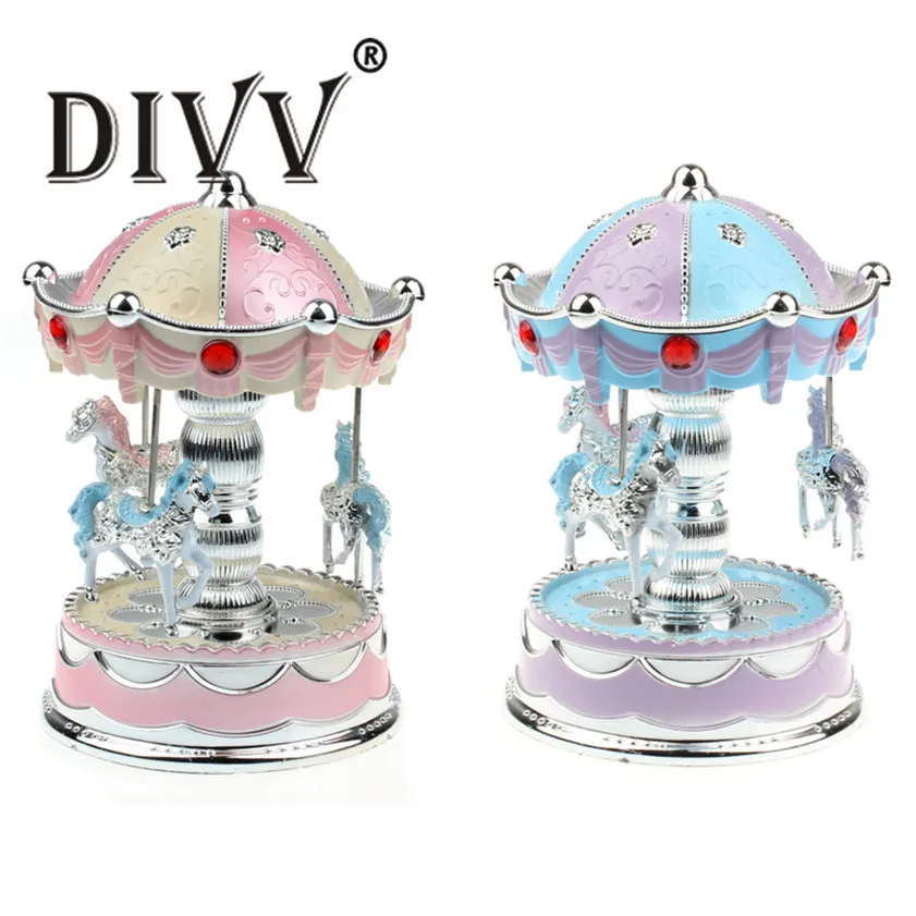 

A comfortable gift Music Box 2019 New Merry-Go-Round Music Box Christmas Birthday Gift Carousel Music Box #30
