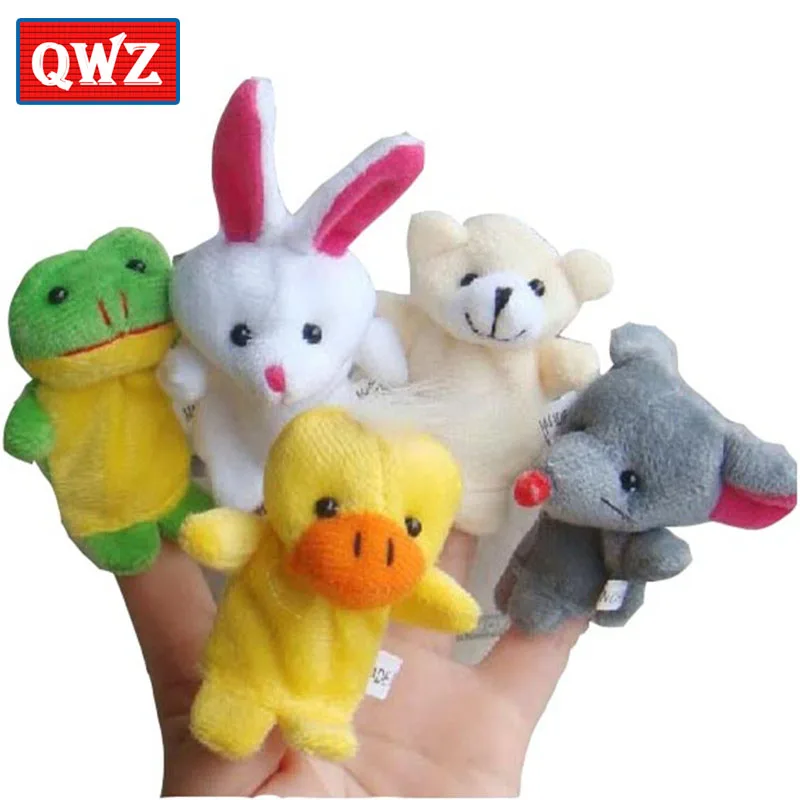 QWZ 10 шт./компл. мультфильм животных Палец Кукольный театр детские плюшевые