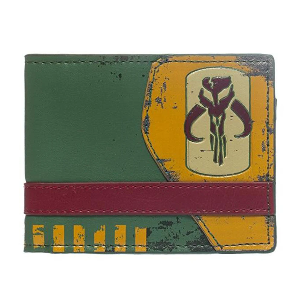 

Star Wars Wallet green color Animated Cartoon Purse Mandalorian Green Bi-Fold Wallet Star Wars Bag