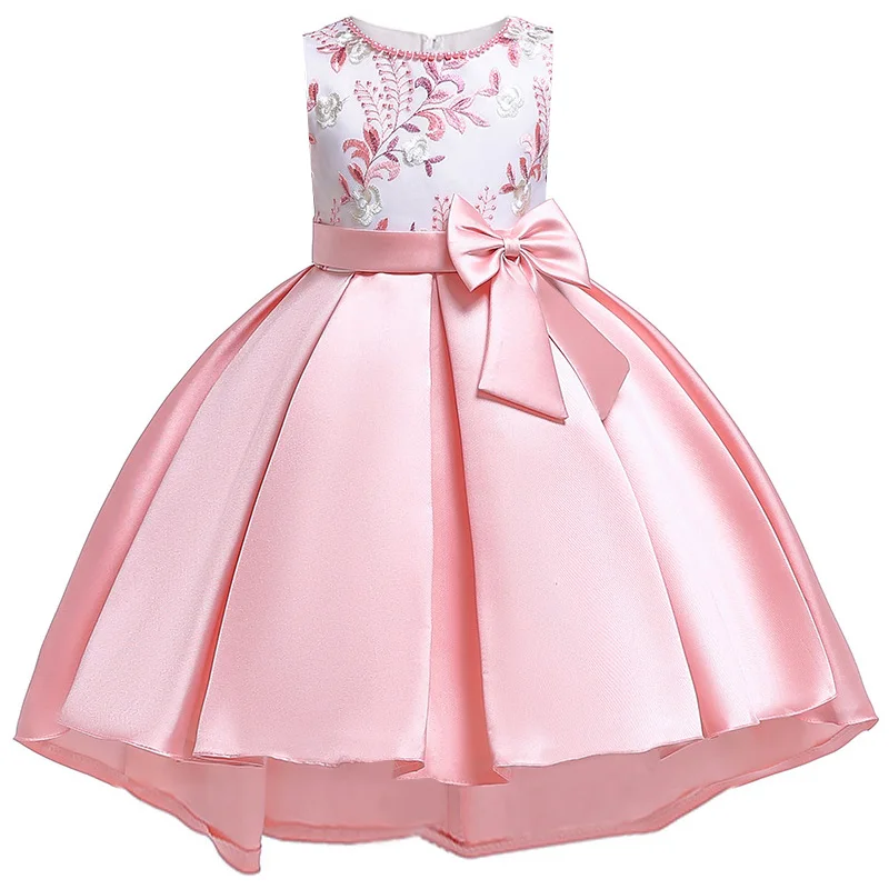 Flower Girls Dress For Girls Kids Clothing Beaded embroidery Wedding Dresses For Children Party Trailing Custumes