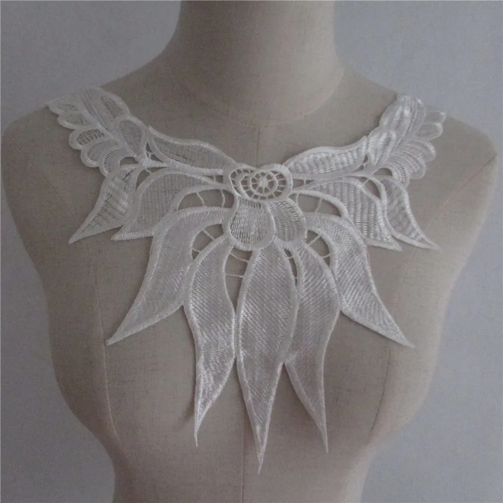 New style white Embroidery Flower Lace Neckline Fabric DIY Lace Collar Sewing Craft Neckline