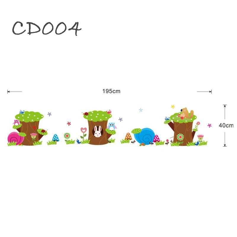 CD003 Мультяшные джунгли животные Дети высота измерения наклейки на стену для детской комнаты стикер на стену украшение дома