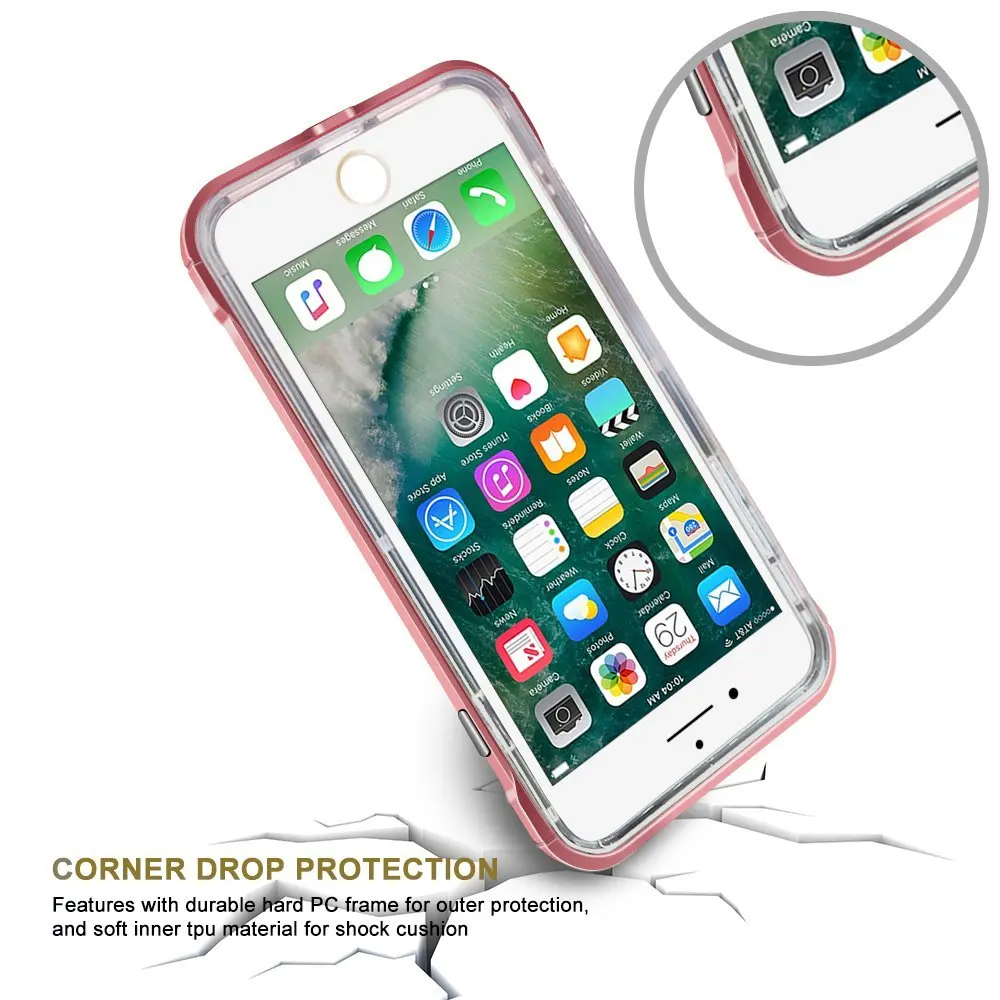 Portefeuille For iPhone 7 Case Hybrid Soft TPU Protective Shockproof Hard PC Frame Cover for iPhone 8 Plus X 6 6S 5 5S SE Coque (5)