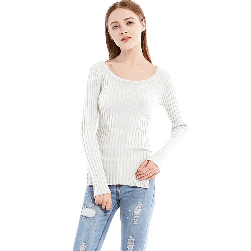 Buy 2018 autumn winter tight fitting round neck long