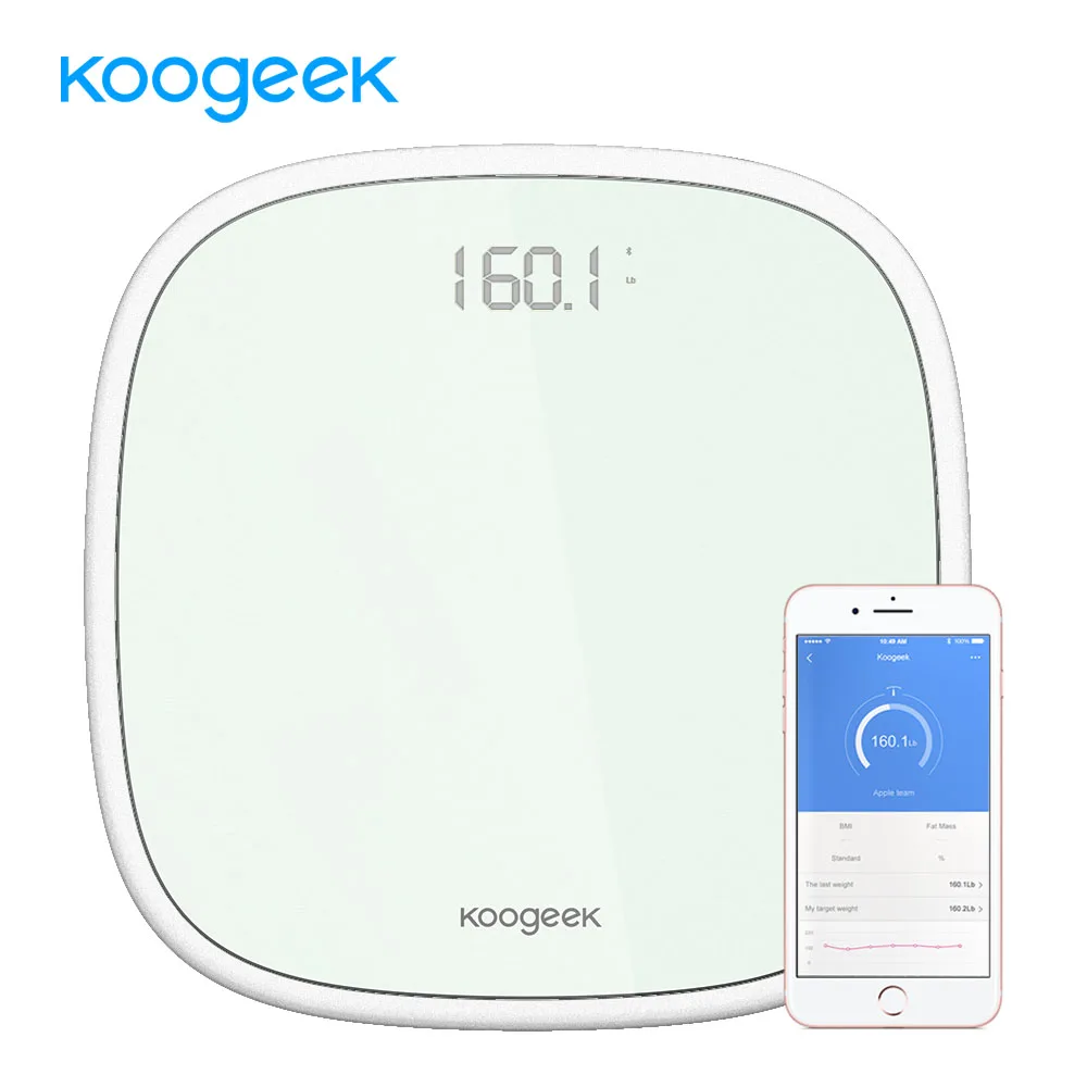 

Koogeek Smart Body Scale Bluetooth 4.0 Digital Body Weight Scale Weight Monitor Tracking with Fitness App 16 Users Recognition