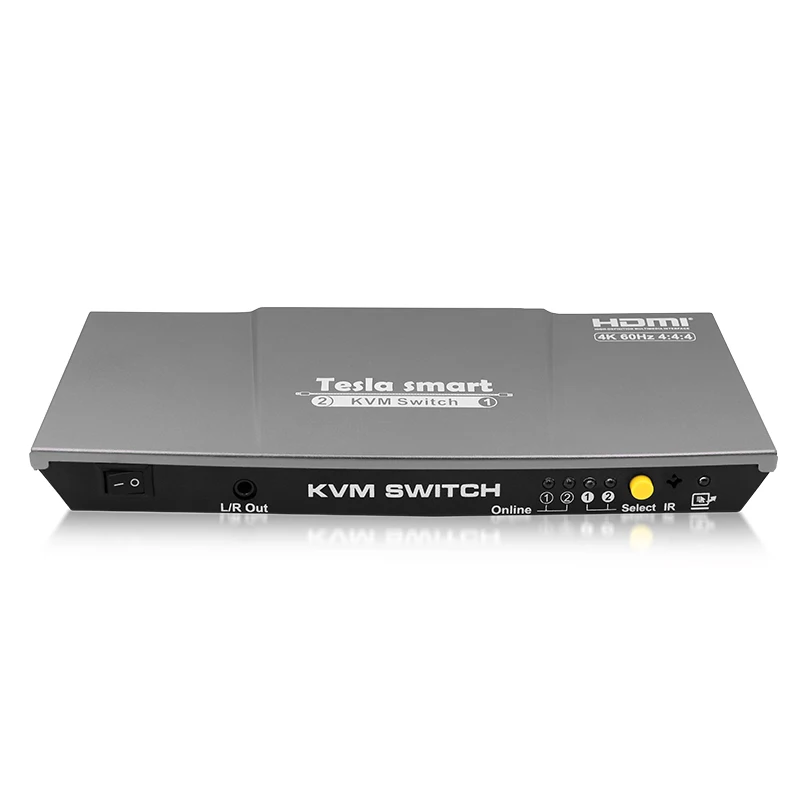 

Tesla smart HDMI 4K@60Hz High Quality USB HDMI KVM Switch 2 Port USB KVM HDMI Switch Support 4K*2K@60Hz Extra USB2.0 Port