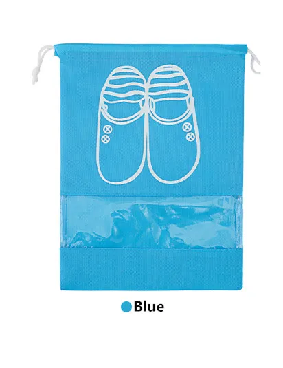 Дорожная сумка для хранения обуви, переносная Пылезащитная сумка на шнурке, полезные дорожные аксессуары/сумки для обуви для путешествий ncxd01 - Цвет: Blue Large size