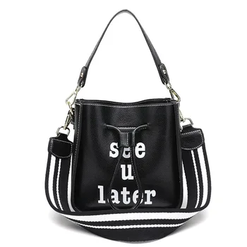 

0416-m New Fashion Trend Bucket Bag Shoulder Bags Alphabet Portable Diagonal Composite Bag