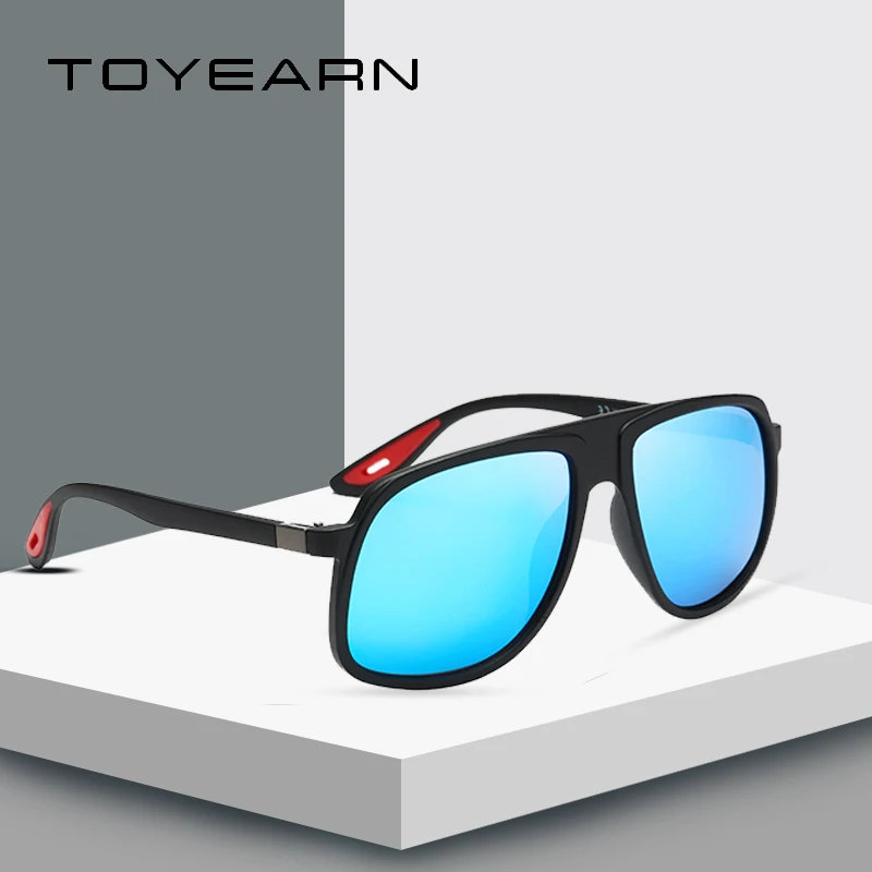 

TOYEARN Fashion Classic Brand Design Polarized Sunglasses Men Women Vintage Driving Goggle Mirror Square Sun Glasses Male UV400