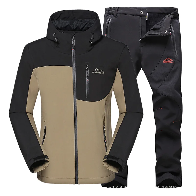 

Autumn and winter hunting clothes shark skin soft shell lurking lit outdoor tactical military wool coat uniform pants suit